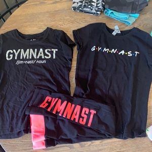 Gymnastics shirts and leggings